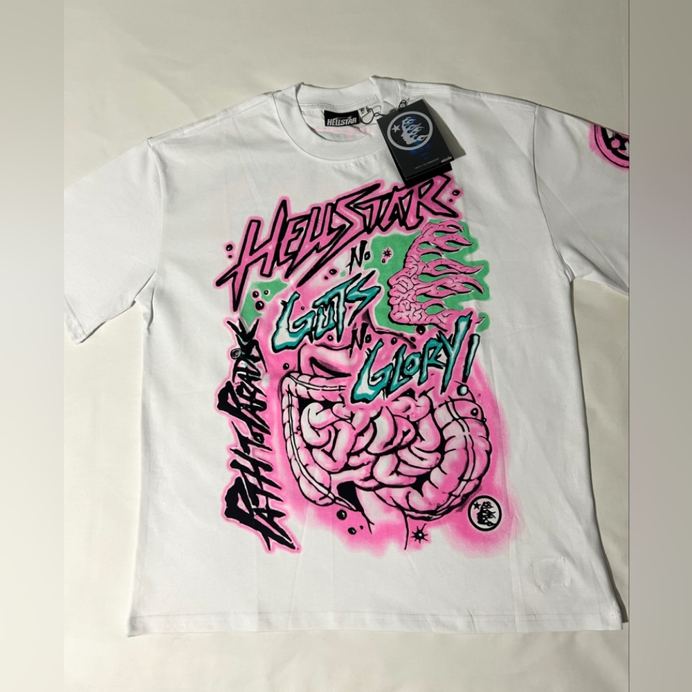 HELLSTAR No Guts No Glory Graphic T-Shirt "White"